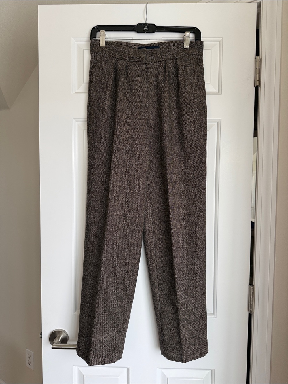 Vanessa Seward Brown Tweed Women's Trousers - Size 4